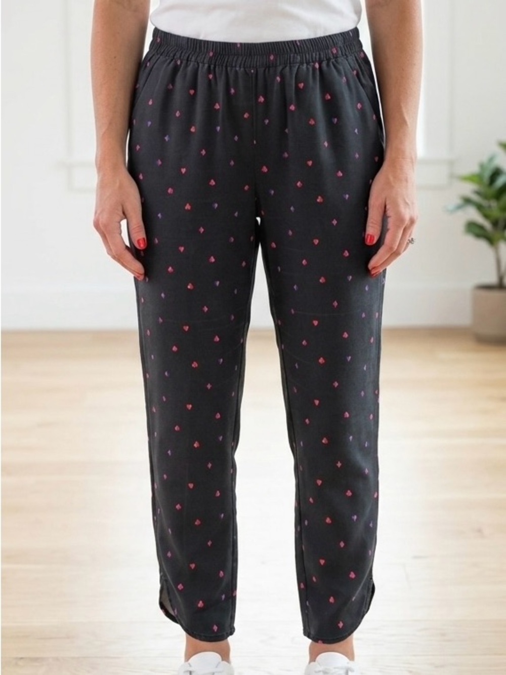 Marine Layer Re-Spun Playing Card Print Tapered Pants Sz L EUC Soft Sustainable